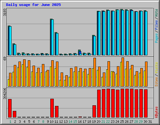 Daily usage for June 2025